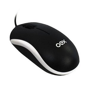 MOUSE USB OPTICO PRETO BRANCO OEX MS103