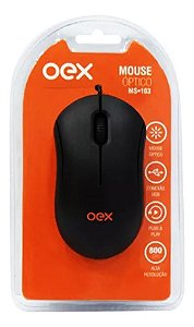 MOUSE USB OPTICO PRETO OEX MS103