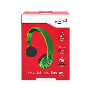 HEADPHONE COM FIO ENERGY VERDE P2 NEW LINK HS112