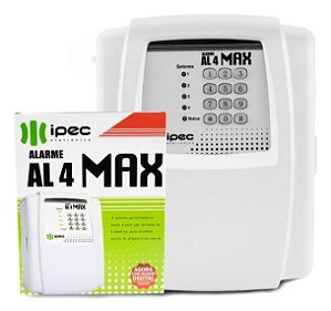 ALARME AL 4 MAX 4 SENSORES PARTICIONÁVEIS FONTE BIVOLT 2A 6 MEMORIAS PARA TELEFONE DIGITAL