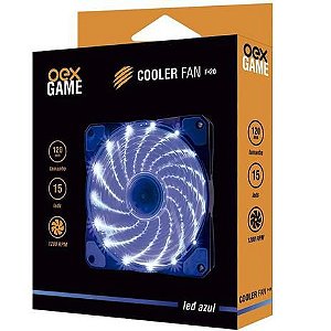 COOLER FAN 120MM 15 LEDS AZUL 1200RPM OEX GAME F20