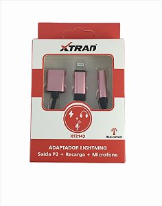 ADAPTADOR LIGHTNING PARA FONE P2 E CARREGAMENTO XTRAD XT2143