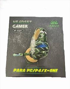 HEADSET GAMER 1 P2(F) X 2 P2(M) USB 2.0M KNUP KP-GA01