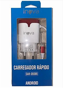 CARREGADOR RÁPIDO V8 INOVA 5V 3.1A 2 USB CAR-G5085