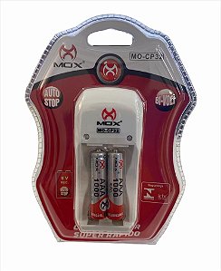 CARREGADOR DE PILHA PALITO C/ 2 PILHAS AAA 1000mAh MOX MO-CP32