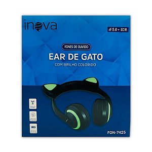 HEADPHONE BLUETOOTH V5.0 COM GATINHO COM LED INOVA FON7425