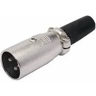 PLUG CANNON MACHO C/PRENSA CABO METAL - NIQUEL