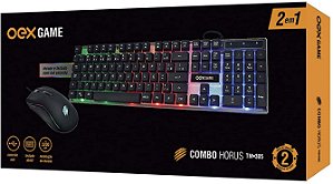 COMBO HORUS TECLADO E MOUSE LED OEX TM305