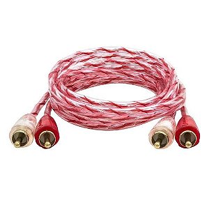 CABO 2 RCA + 2 RCA OD: 4MM CRISTAL/DOURADO, 5M