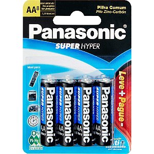 PILHA PANASONIC COMUM AA  C/8 (02982)