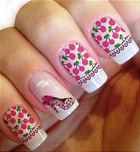 Películas ou Adesivos decorados para unhas  Cereja  Sapatinho