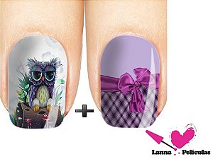 Películas ou Adesivos decorados para unhas  Coruja