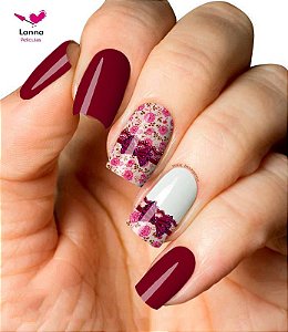 Películas ou Adesivos de Unhas Modelo Floral