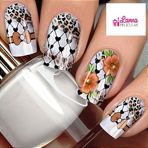 Películas de unha- Modelo Animalprint Floral