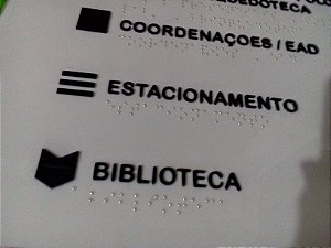 Placas Tátil em Braille 20x15 cm. em Acrilico