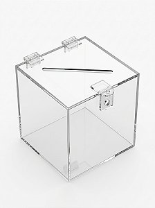 Urna em Acrílico 15x15cm. quadrada premium