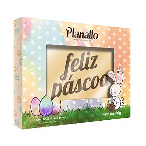 Placa Feliz Páscoa Chocolate Branco 60g