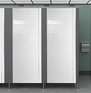 Porta Vestiário Lambril em Alumínio Branco