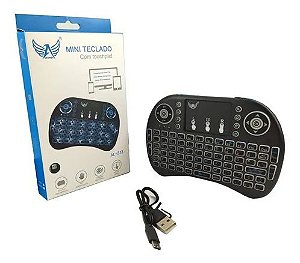 Mini Teclado Controle S/ Fio Touch Led Pc/note/gamer/tvsmart