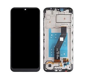 Combo Display tela frontal Moto E6s preto com aro