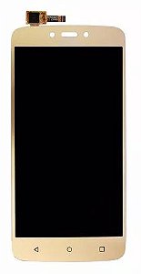 Combo Display tela frontal Moto C Plus XT1726 dourado