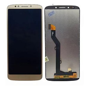 Combo Display tela frontal Moto G6 Play e E5 normal dourado sem aro