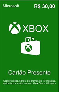 Cartão Presente Xbox Live Gold R$30 Reais