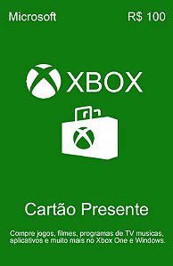 Cartão Presente Xbox Live Gold R$100 Reais