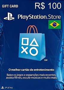 Cartão PSN Store Br R$100 Reais - Playstation Network Store Brasil