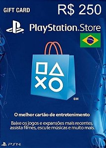 Cartão PSN Store Br R$250 Reais - Playstation Network Store Brasil