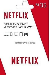Cartão Presente Netflix R$35 Reais - Cartão Pré-Pago Netflix