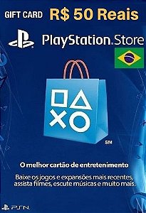 Cartão PSN Store Br R$50 Reais - Playstation Network Store Brasil