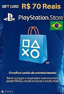 Cartão PSN Store Br R$70 Reais - Playstation Network Store Brasil