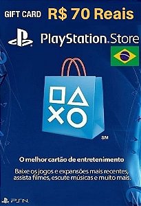 R$70 PlayStation Store - Cartão Presente Digital [Exclusivo Brasil