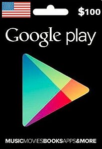 Cartão Google Play $100 Dólares - Play Store Gift Card USA