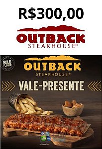 Cartão Vale Presente Outback R$300 Reais - Gift Card