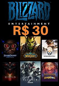 Cartão Saldo Battle.net R$30 Reais - Gift Card Blizzard