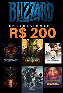 Cartão Saldo Battle.net R$200 Reais - Gift Card Blizzard