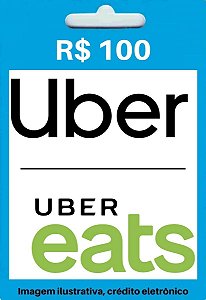 Cartão Uber Cash: Crédito Para Uber e Uber Eats - Saldo de R$100