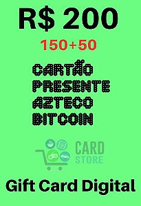 Cartão Presente Azteco Bitcoin R$ 200 - Onchain+Lightning