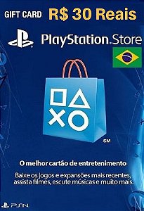 Cartão PSN Store Br R$30 Reais - Playstation Network Store Brasil