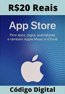 Cartão Itunes Apple Gift Card R$20 Reais - App Store Brasil