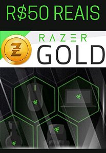 Cartão Razer Gold PIN Brasil R$50 Reais - Prepaid Rixty