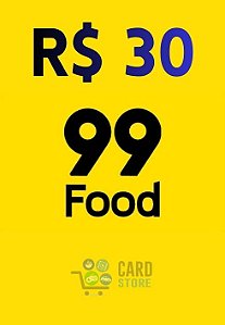 Cartão Presente 99Food Virtual - 30 Reais