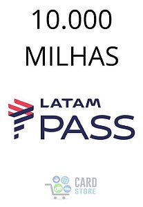 Cartão Presente Latam Pass Virtual - 10.000 Milhas
