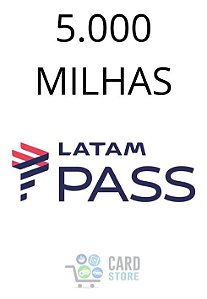Cartão Presente Latam Pass Virtual - 5.000 Milhas