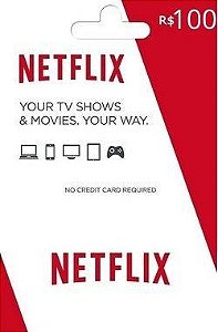 Cartão Presente Netflix R$100 Reais - Cartão Pré-Pago Netflix