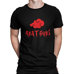 Camiseta Camisa Naruto Akatsuki Masculino Preto