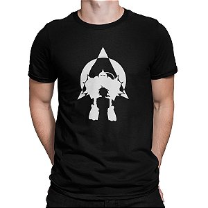Camiseta Camisa Fullmetal Alchemist Masculino Preto