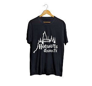 Camiseta Camisa Harry Potter Hogwarts masculino preto
